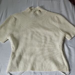 Express Cream Ribbed Sweater